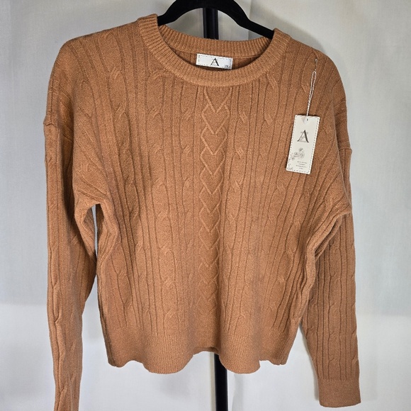 Light Brown Rib Knit Sweater pantsuit - Picture 2 of 3